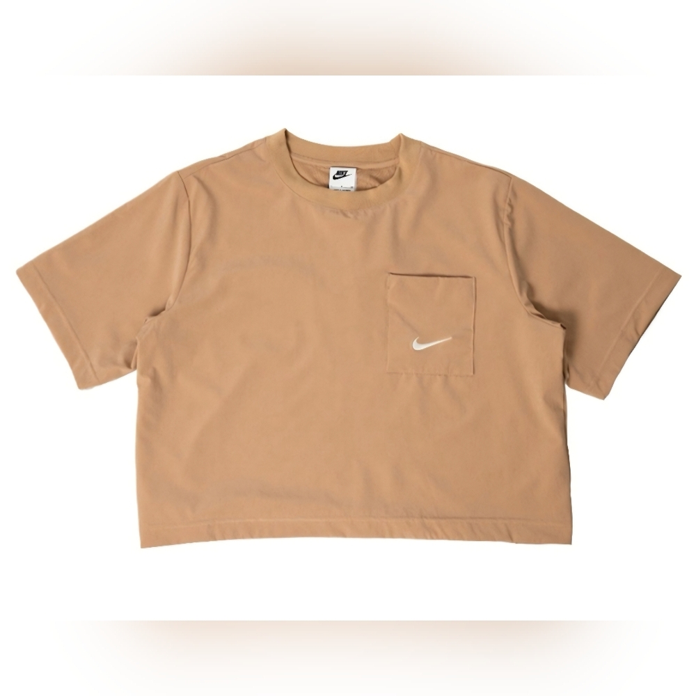 Nike Tan Cropped Workout T-Shirt - Picture 2 of 6